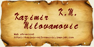 Kazimir Milovanović vizit kartica